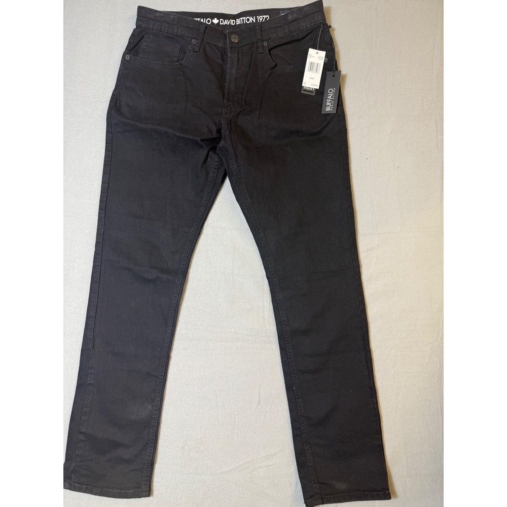 Buffalo David Bitton Ash-X Mens 34x32 Black Slim Stretch Jeans BPMD01328AX